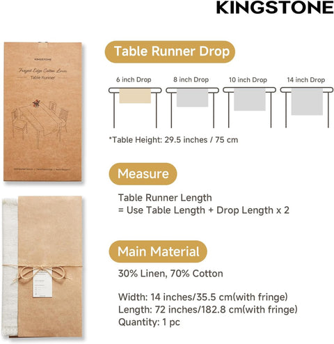 14 x 72“ Rustic Frayed Edge Table Runner