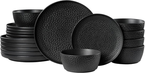 Traccia Modern Reinforced Porcelain 18 Piece Dinnerware Set, Service for 6