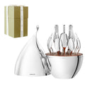 20 Piece Stria Silverware Set with Droplet Storage Organizer
