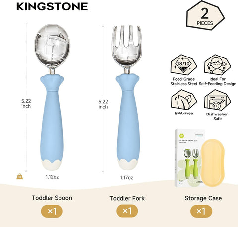 2 Pcs Toddler Utensils with Case