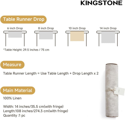 Rustic French Solid Linen Table Runner