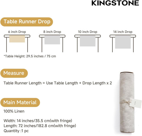 Rustic French Solid Linen Table Runner