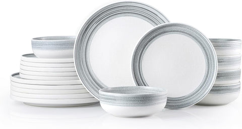 Artisan Modern Stoneware 18 Piece Dinnerware Set, Service for 6