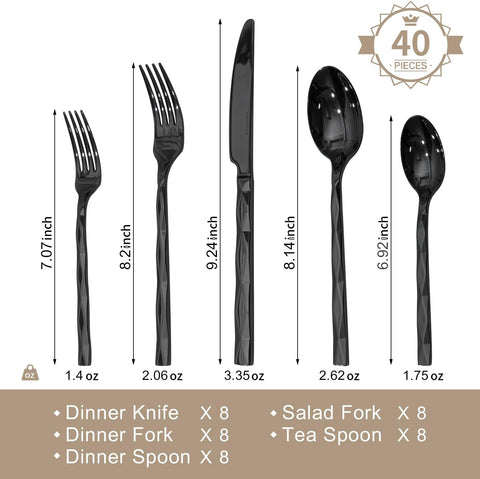 Facet 40 Piece Flatware Set, Service for 8