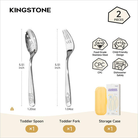 Pure Titanium 2 Pcs Toddler Utensils