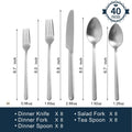Classic 40 Piece Flatware Set, Service for 8 - KS6612-M40