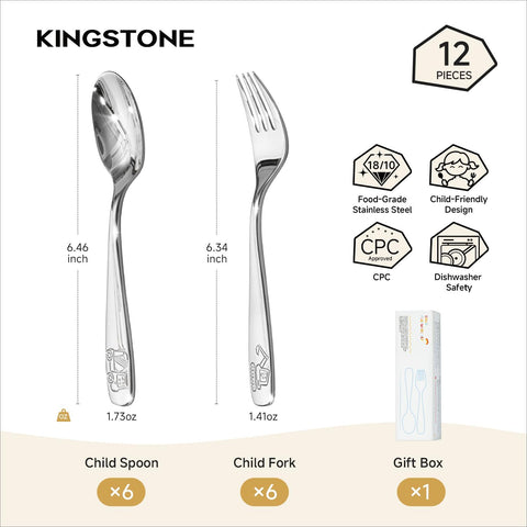 12 Pcs Kids Utensils with Case (Large)