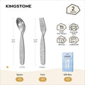 Pure Titanium 2 Piece Toddler Utensils - WK55601-silver