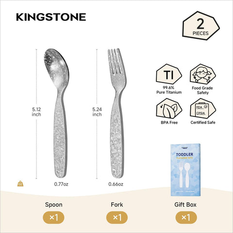 Pure Titanium 2 Pcs Toddler Utensils