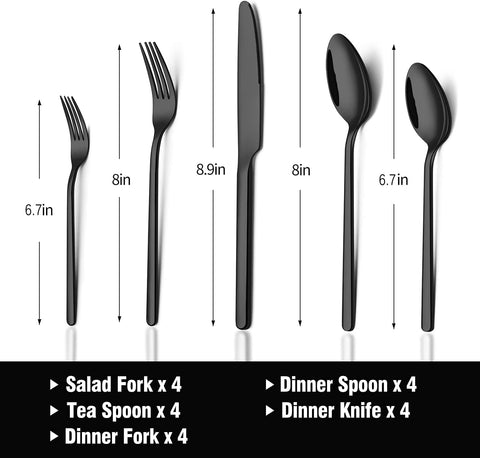 18/10 Stainless Steel 20 Piece Flatware Set, Service for 4