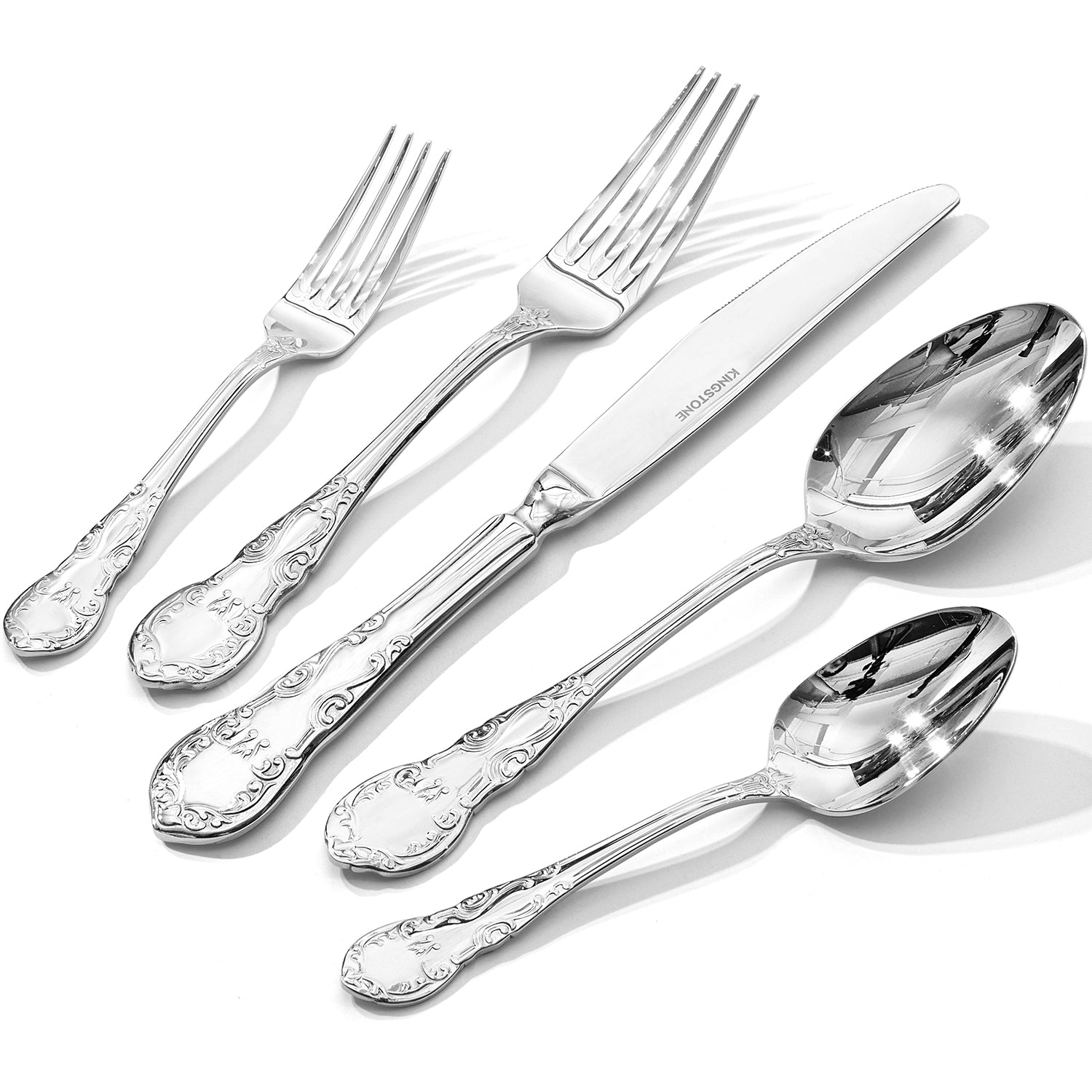KINGSTONE Silverware Set 18/10 Stainless Steel Flatware Utensils Set