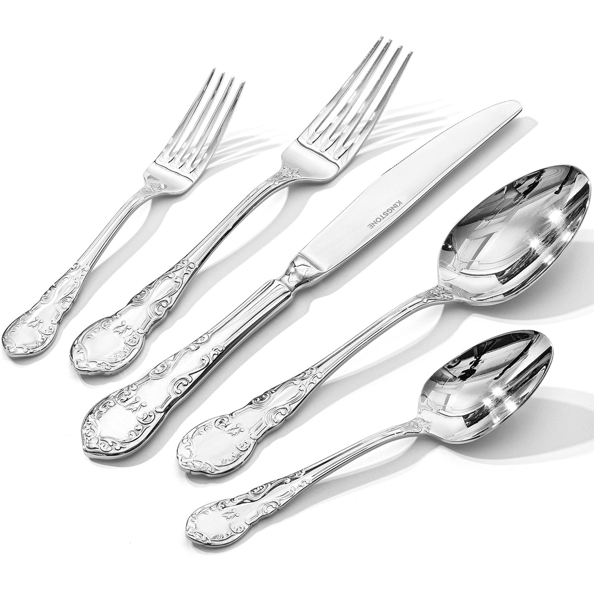 KINGSTONE Silverware Set 18/10 Stainless Steel Flatware Utensils Set