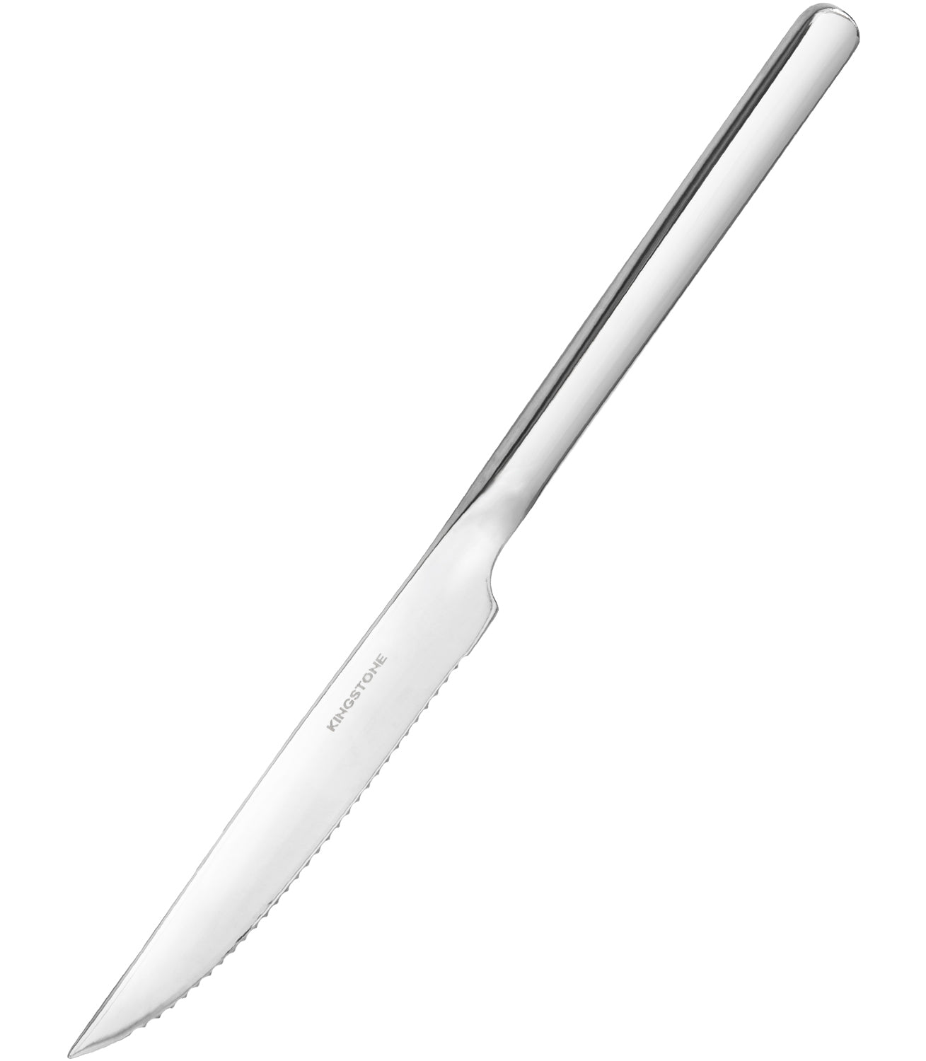 KINGSTONE Sharp Steak Knives, German Stainless Steel Steak Knife Set with Full-Serrated Blade, 9.4-Inch Sleek Design Table Knives, Mirror Polished