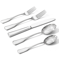KINGSTONE Silverware Set, 18/10 Stainless Steel Flatware Set, Tableware Cutlery Set, Utensil Sets for Home Restaurant, Mirror Finish, Dishwasher Safe
