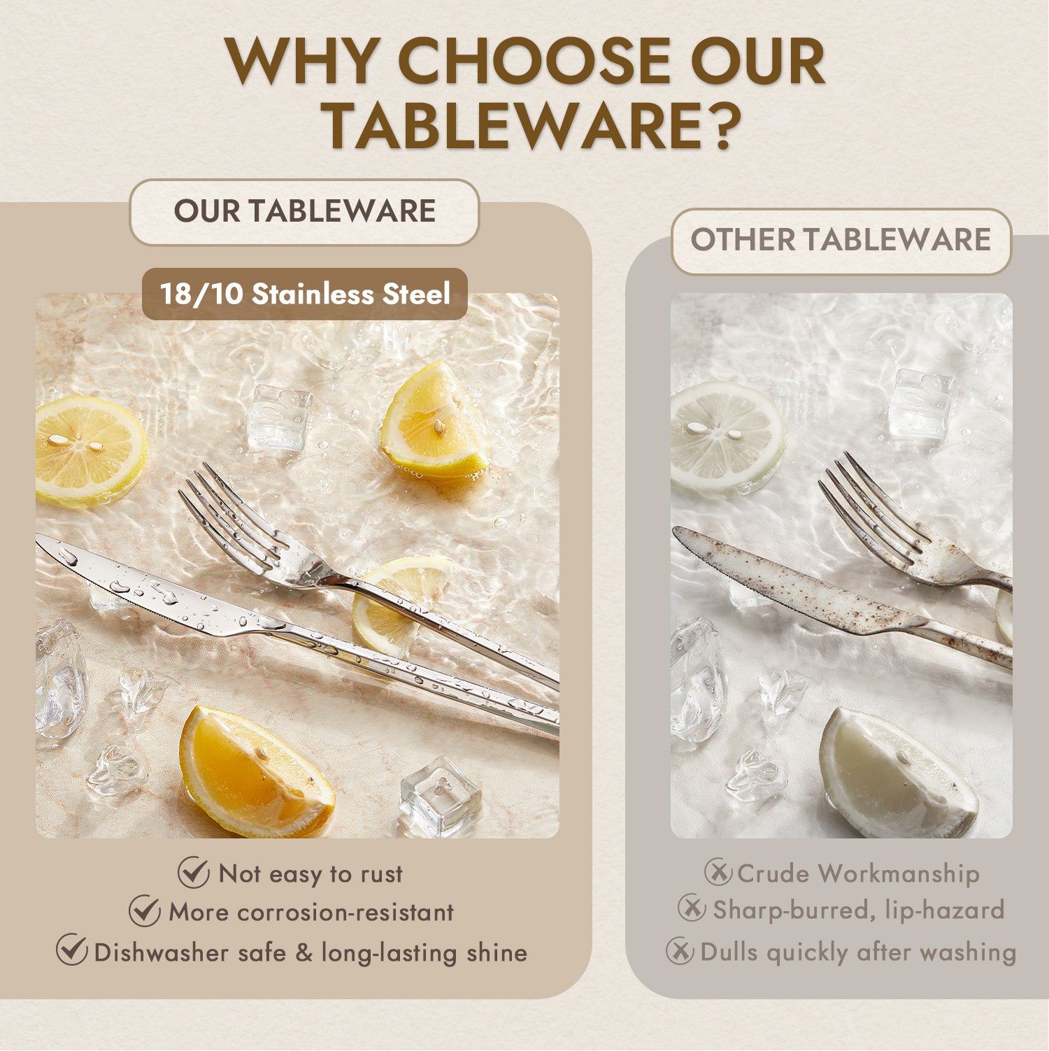 KINGSTONE Silverware Set, 18/10 Stainless Steel Flatware Cutlery Set with Hexagon Handle, for Hotel, Home, Party, Wedding Gift, Mirror Polish and Dishwasher Safe