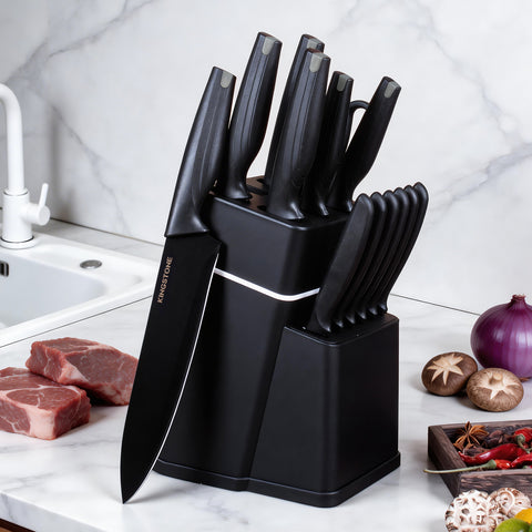 16 Piece Kitchen Knife Set with Block & Cutting Board