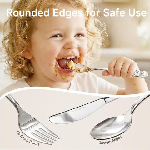 3 Pcs Kids Fork, Spoon & Knife Set