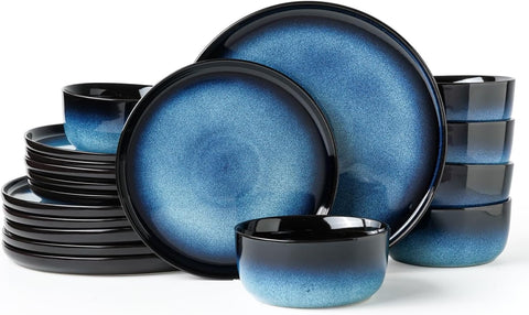 Atelier Palette Color Clash Stoneware 18 Piece Dinnerware Set, Service for 6