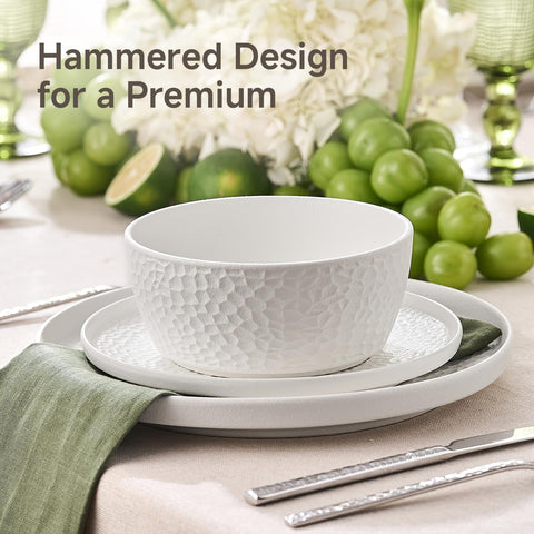 Traccia Modern Reinforced Porcelain 24 Piece Dinnerware Set, Service for 8