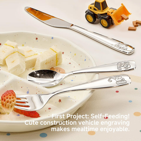 3 Pcs Kids Fork, Spoon & Knife Set
