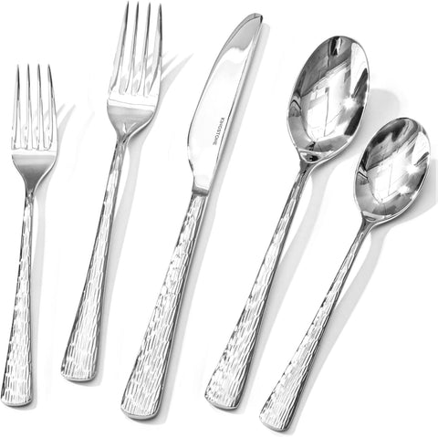 Artisan Stria 18/10 Stainless Steel 60 Piece Flatware Set, Service for 12