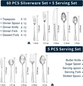 Linea 65 Piece Flatware Set, Service for 12 - WK6611-SL-65P