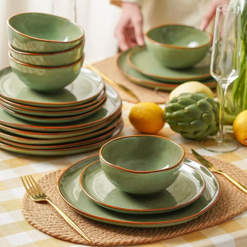 Atelier Handcrafted Rustic 18 Piece Dinnerware Set, Service for 6