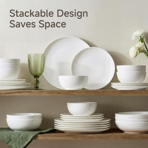 Celestia Quiet Luxury Bone China 16 Piece Dinnerware Set, Service for 4