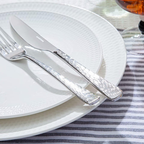 Artisan Stria 18/10 Stainless Steel 65 Piece Flatware Set, Service for 12 (With Serving Utensils)