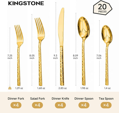 Traccia 20 Piece Flatware Set, Service for 4 - KS6614-BL20