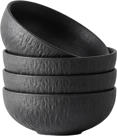 Obsidian Matte Marble Set Of 4 Bowls