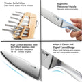 Modern Style Kitchen Knife Set - 2188-white 14pcs