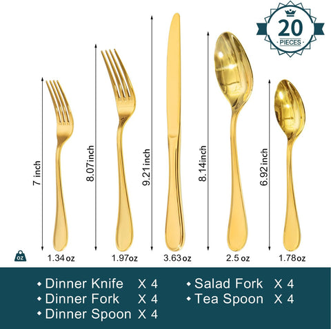 Classic Revival Droplet 18/10 Stainless Steel Flatware Set