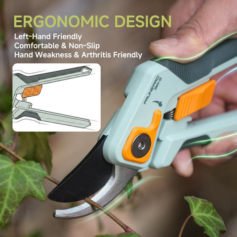 PrunePro 8.2" Pruning Shears Ultra Sharp Lightweight Bypass Plant Clippers