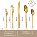 Facet 40 Piece Flatware Set, Service for 8 - WK8812-GL-40P