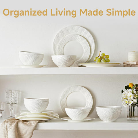 Traccia Quiet Luxury Bone China 12 Piece Dinnerware Set, Service for 4
