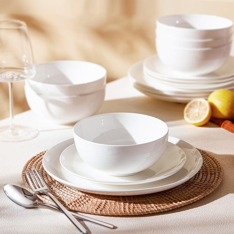 Celestia Quiet Luxury Bone China 12 Piece Dinnerware Set, Service for 4
