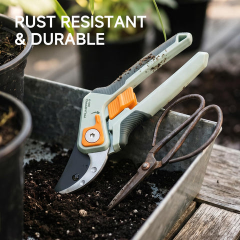 PrunePro 8.2" Pruning Shears Ultra Sharp Lightweight Bypass Plant Clippers