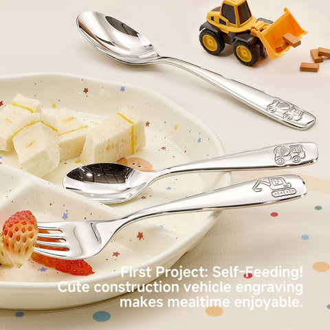 Pure Titanium 2 Pcs Toddler Utensils