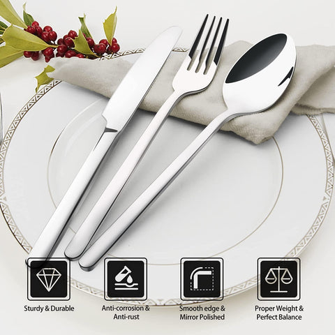 Celestia Bone China 32 Piece Dinnerware Set, Service for 4 (With Flatware)