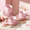 Celestia 12 Piece Dinnerware Set, Service for 4 - KS11102-12W-Pink