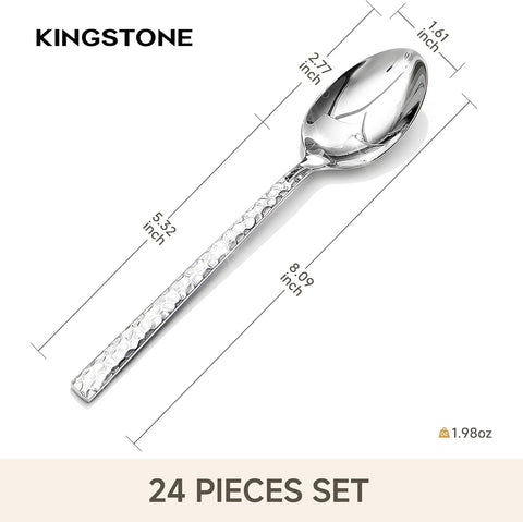 Artisan Traccia Set Of 24 18/10 Stainless Steel Dinner Spoons