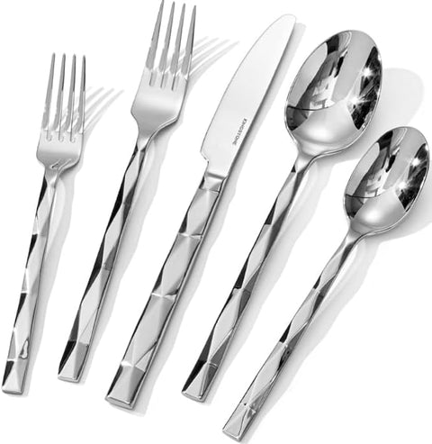 Facet 60 Piece Flatware Set, Service for 12