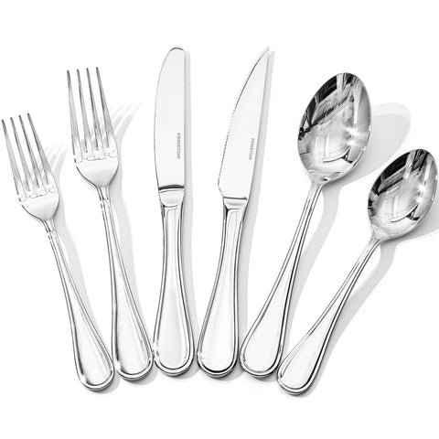 18/10 Stainless Steel Silverware Set for 4, 20 Piece Teardrop Flatware Set