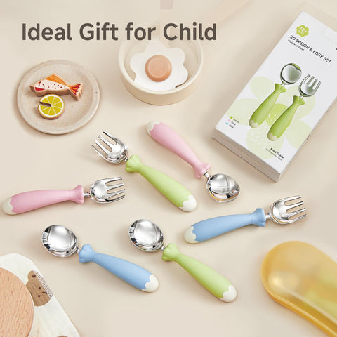 2 Pcs Toddler Utensils with Case