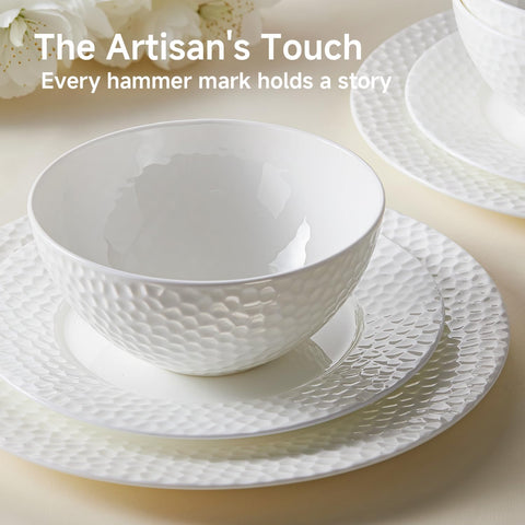 Traccia Quiet Luxury Bone China 24 Piece Dinnerware Set, Service for 8
