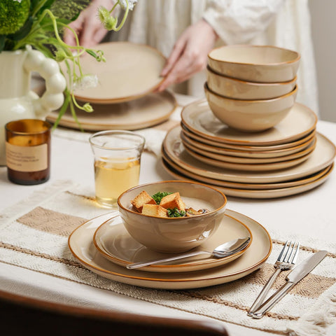 Atelier Handcrafted Rustic Set Of 4 Plates