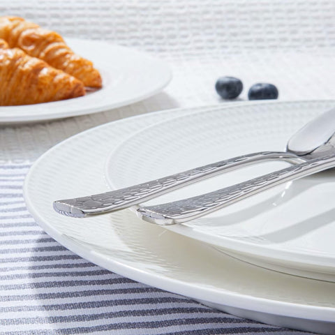 Artisan Stria 18/10 Stainless Steel 65 Piece Flatware Set, Service for 12 (With Serving Utensils)