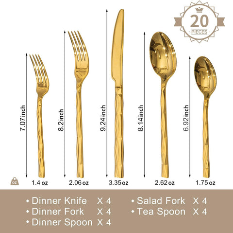 Facet 20 Piece Flatware Set, Service for 4