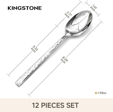 Artisan Traccia Set Of 12 18/10 Stainless Steel Dinner Spoons
